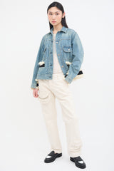 The Attico Cream Canvas Zip Pocket Pant
