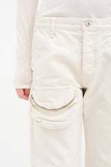 The Attico Cream Canvas Zip Pocket Pant