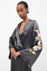The Attico Dark Grey & Multi Embroidered Gown