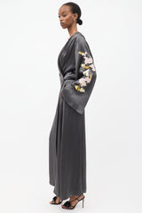The Attico Dark Grey & Multi Embroidered Gown