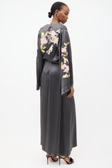 The Attico Dark Grey & Multi Embroidered Gown