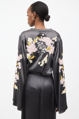 The Attico Dark Grey & Multi Embroidered Gown