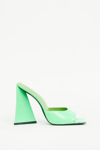 Attico Green Patent Devon Mule Sandal