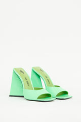 The Attico Green Patent Devon Mule Sandal