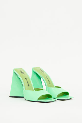 The Attico Green Patent Devon Mule Sandal