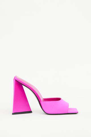 Attico Pink Satin Devon Mule Sandal