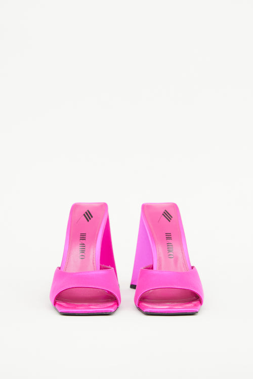 The Attico Pink Satin Devon Mule Sandal