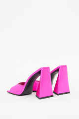 The Attico Pink Satin Devon Mule Sandal