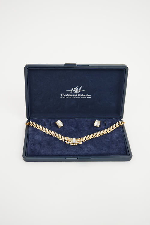Attwood Collection Gold Plated Crystal Wide Two Piece Set