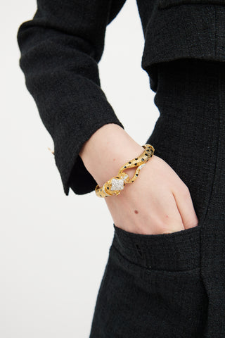 Attwood Collection Gold Crystal Hinged Bracelet