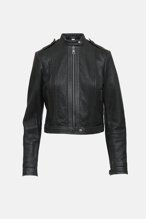 Burberry Brit Pebbled Leather Jacket