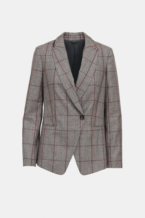 Brunello Cucinelli Check Wool Blazer