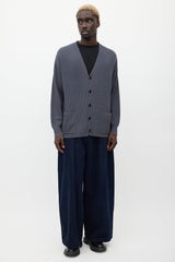 Auralee Grey Ribbed Cardigan
