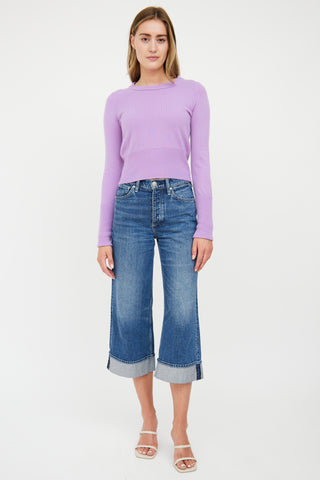 Autumn Cashmere Lilac Purple Cashmere Knit Sweater