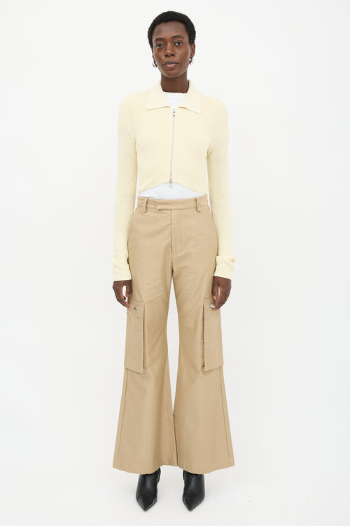 Aya Muse Knit Zip Cropped Shirt