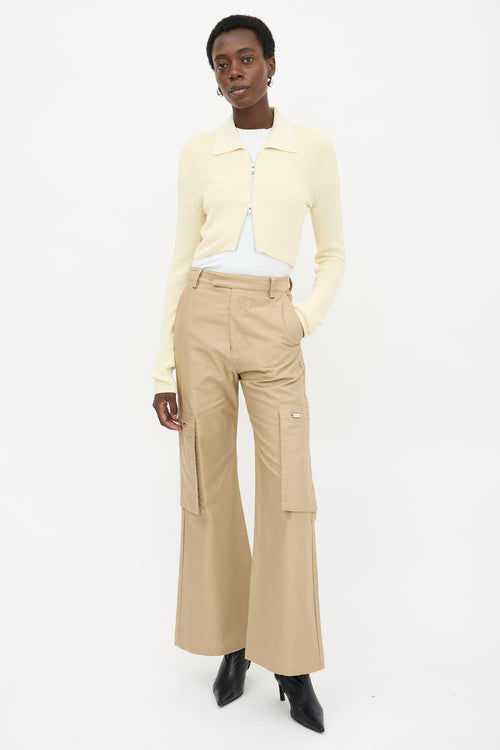 Aya Muse Knit Zip Cropped Shirt