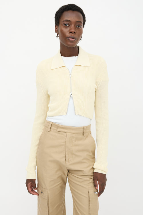 Aya Muse Knit Zip Cropped Shirt