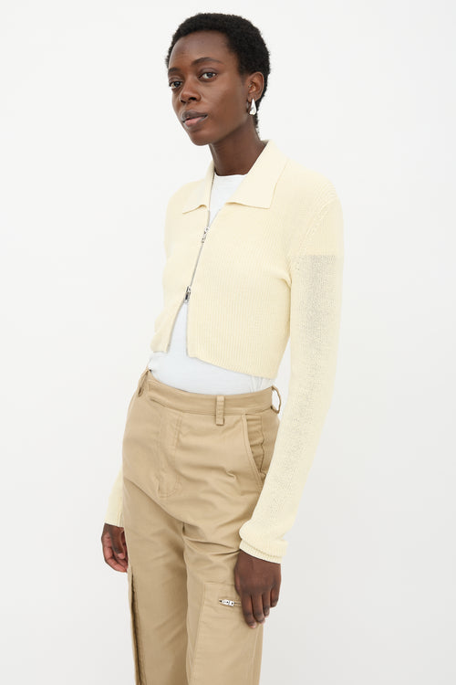 Aya Muse Knit Zip Cropped Shirt