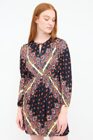 Ba&sh Navy & Multi Jasper Dress