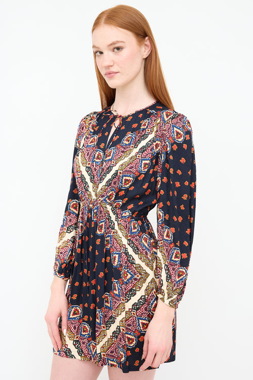 Ba&sh Navy & Multi Jasper Dress