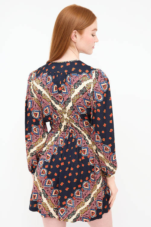 Ba&sh Navy & Multi Jasper Dress