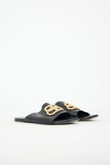 Balenciaga Leather Oval BB Slide