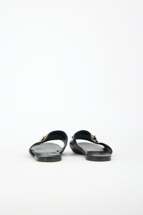 Balenciaga Leather Oval BB Slide