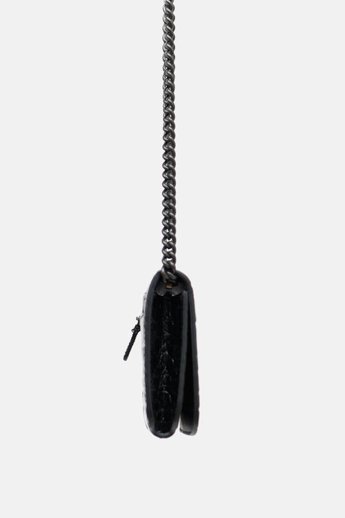 Balenciaga Embossed Leather BB Phone Holder Bag