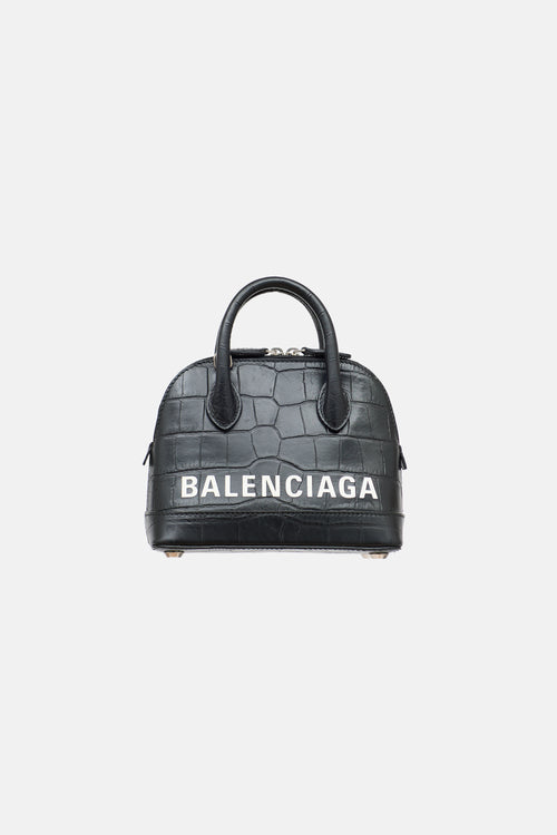 Balenciaga Embossed Leather Mini Ville Bag