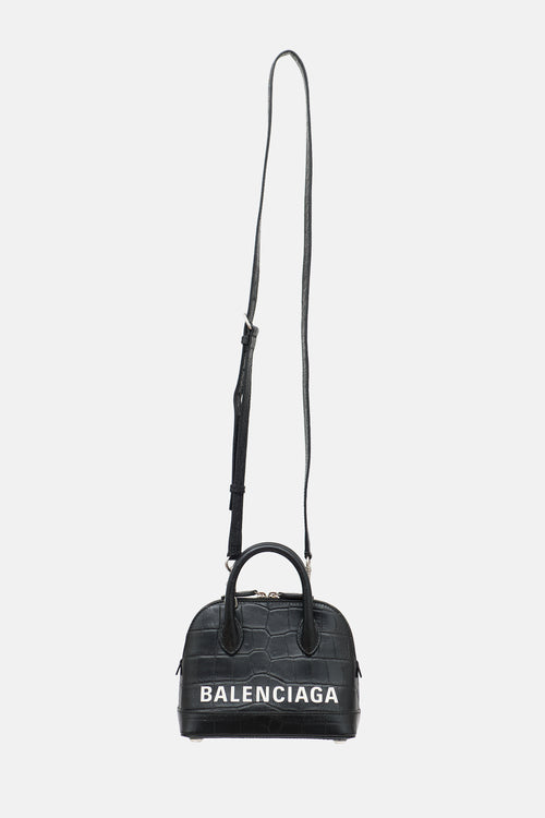 Balenciaga Embossed Leather Mini Ville Bag