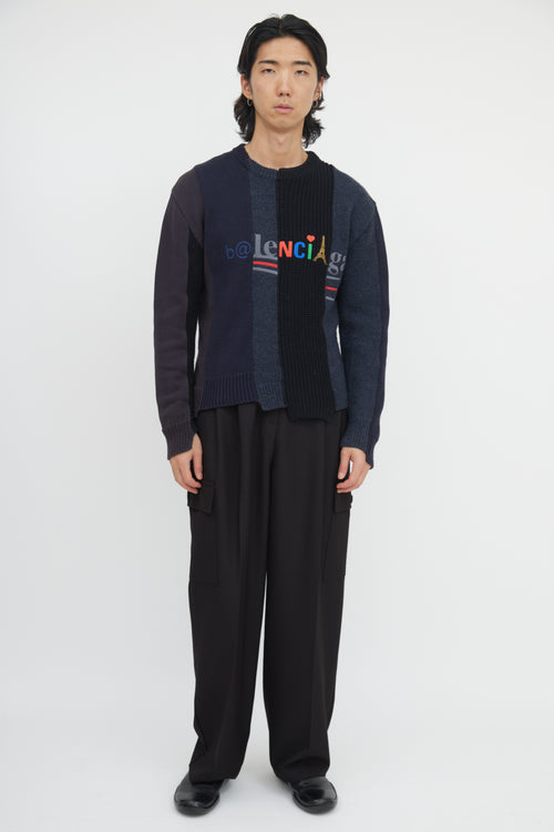 Balenciaga 2020 Patchwork Logo Sweater
