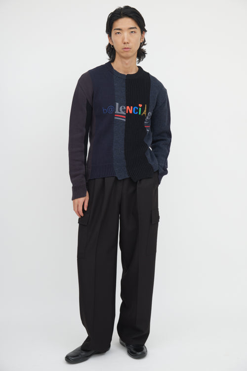 Balenciaga 2020 Patchwork Logo Sweater