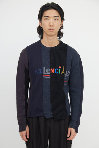 Balenciaga 2020 Patchwork Logo Sweater