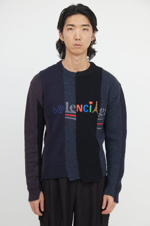 Balenciaga 2020 Patchwork Logo Sweater