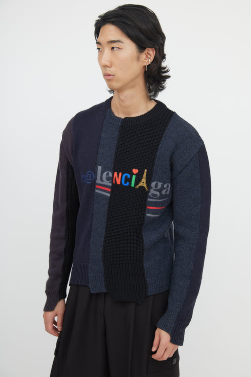 Balenciaga 2020 Patchwork Logo Sweater