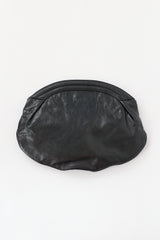 Balenciaga Leather Motocross Classic Oval Clutch