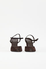 Balenciaga Suede Peep Toe Wedge Heel