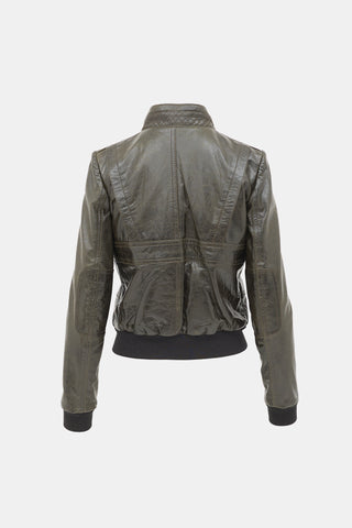Balenciaga 2008 Leather Bomber Jacket