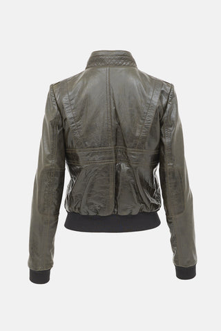 Balenciaga 2008 Leather Bomber Jacket