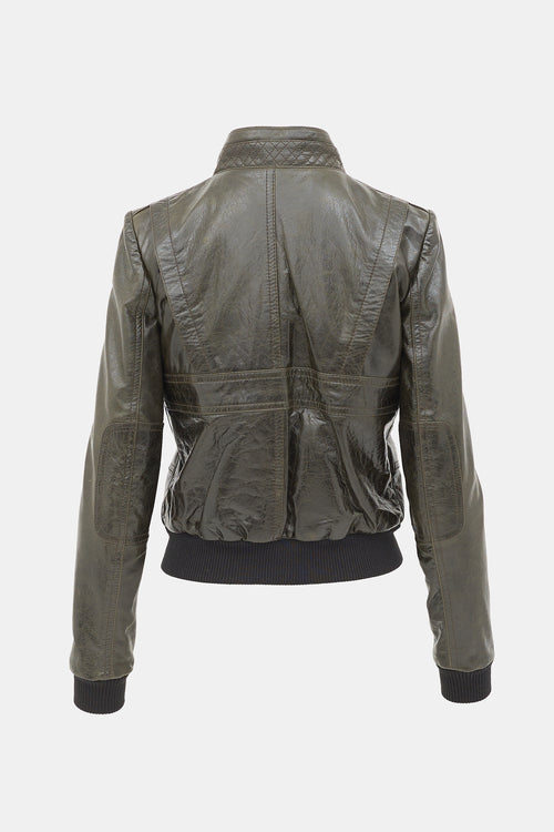 Balenciaga 2008 Leather Bomber Jacket