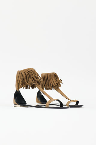 Giuseppe Zanotti X Balmain Suede Gladiator Sandal