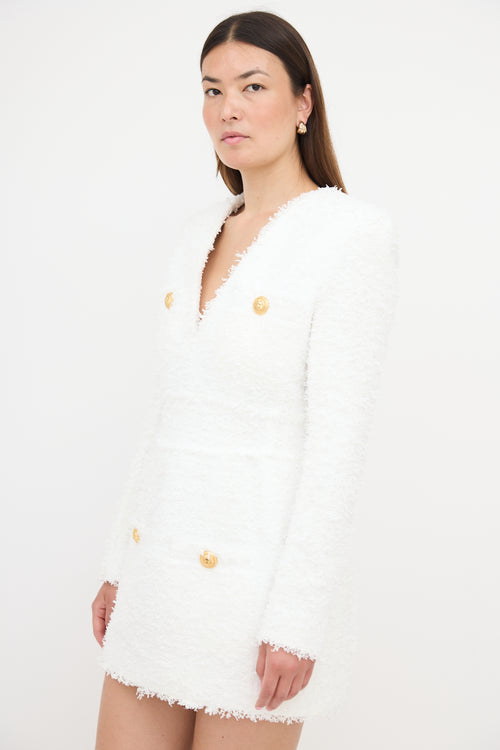 Balmain Frayed Tweed Dress