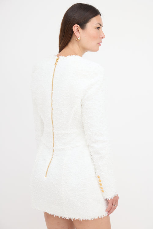 Balmain Frayed Tweed Dress