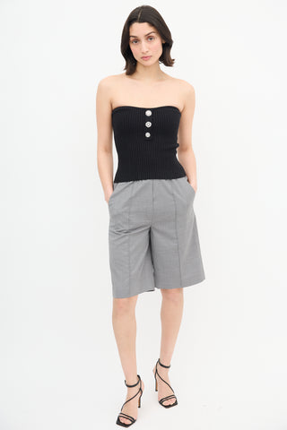 Ba&sh Ribbed Crystal Tube Top
