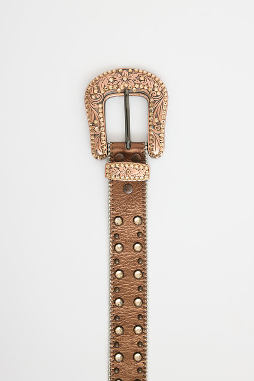 Embellished Leather Belt
