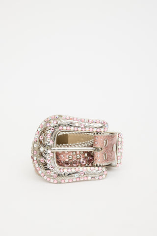 Embelished Cross Leather Belt