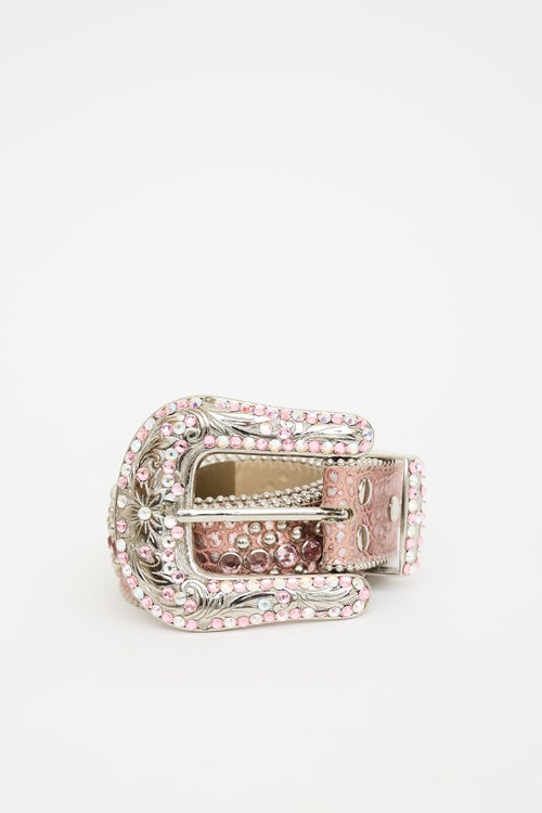 Embelished Cross Leather Belt