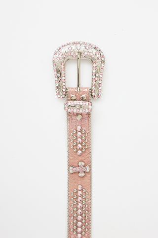 Embelished Cross Leather Belt