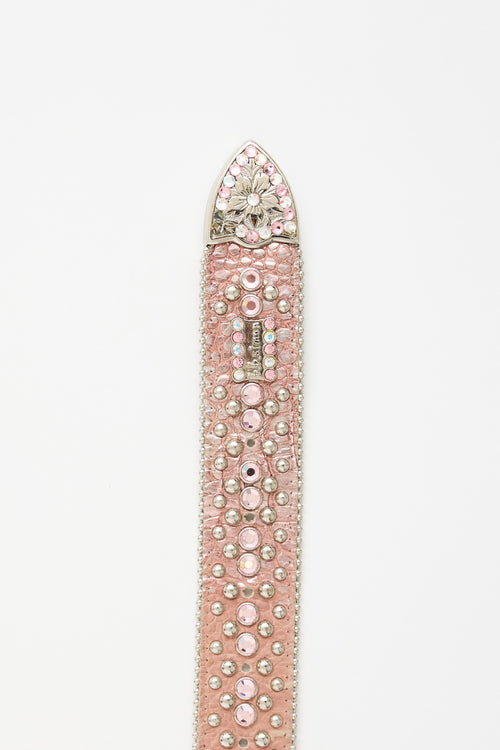 Embelished Cross Leather Belt