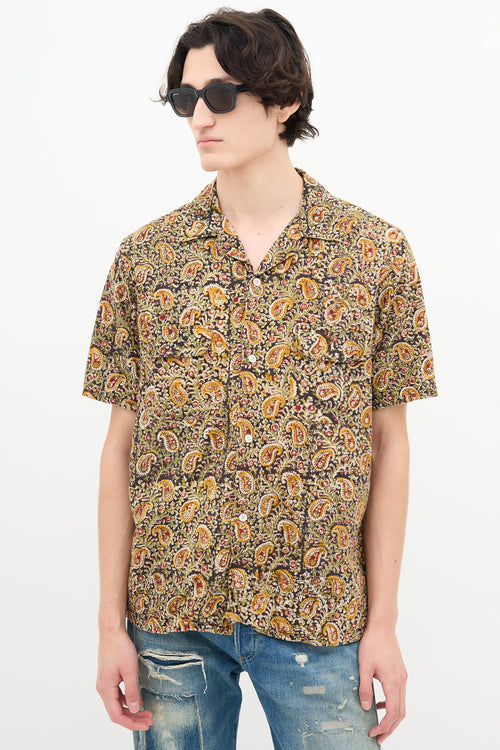 Beams Plus Brown & Multi Paisley Print Shirt